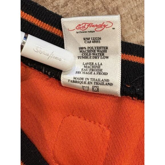 Ed Hardy by Christian Audigier Kids size 6 7  Sleeveless Top Orange Black Tiger - Picture 9 of 11